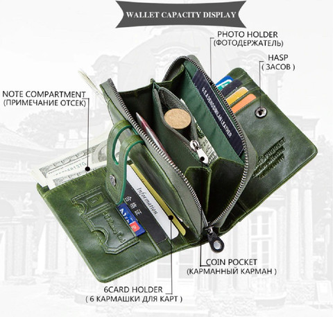 CONTACTS Women Green Genuine Leather Wallet Seaweed Green - Price