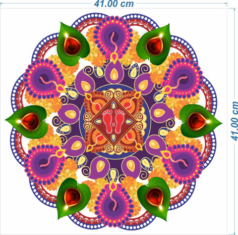 Rangoli Wandsticker „Göttin Durga“ – Moderne Kunst, Selbstklebend, 40 X 50 Cm