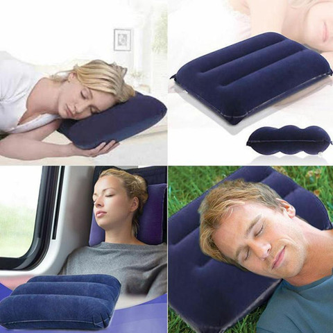 DECOBELL Polyester Fibre Travel Pillow Pack of Stripes Original Pack of  Comfortable And Cozy Inflatable Travel Air Pillow For All Age Groups