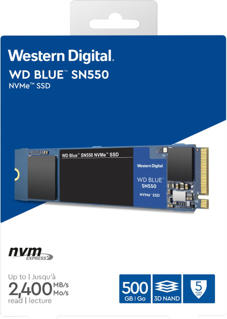 WD WD Blue SN550 500 GB Desktop, Laptop Blue PCIe NVMe Internal