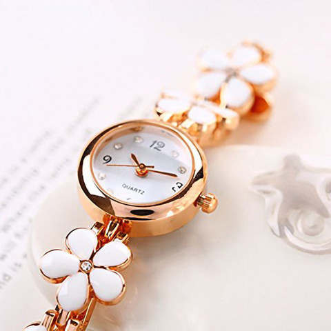 Styledose 104_3_RGOLD_WHITE_FLOWER Womens Watch and Girls Watch