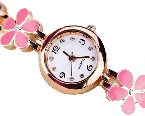 Pink Hand Ghadi Ladies Olevs 9943 RoseGold Stainless Steel Analog