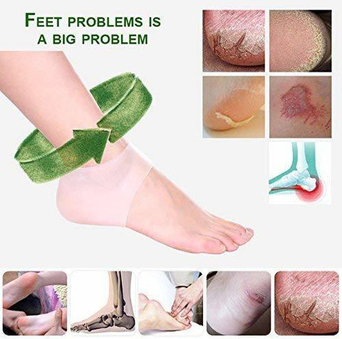 BRANDSHOPPY Purastep Silicone Gel Heel Pad Socks for Pain Relief