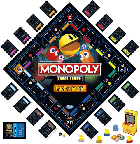 Monopoly Arcade Pac-Man Game; Board Game for Kids Ages and Up; Includes  Banking and Arcade Unit Money Assets Board Game