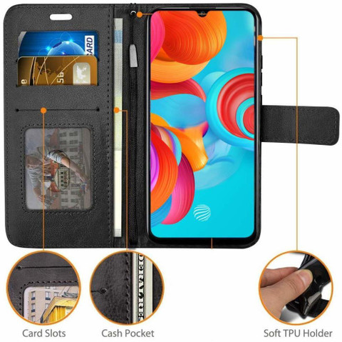 ClickAway Flip Cover for Oppo F17 Pro Leather Finish Wallet