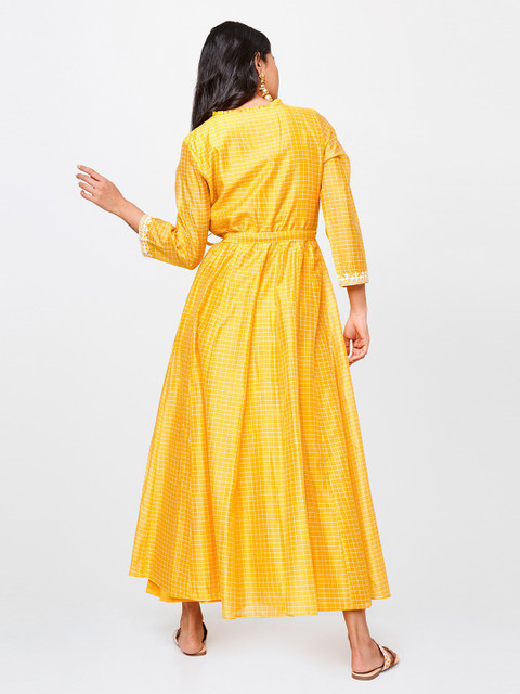 global desi yellow maxi dress Buy Guldasta Tiered Maxi Dress Online In India at Global Desi F24H175MX_LIME