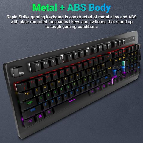 QUANTUM QHM9800 Rapid Strike Mechanical Gaming Multimedia Wired ...