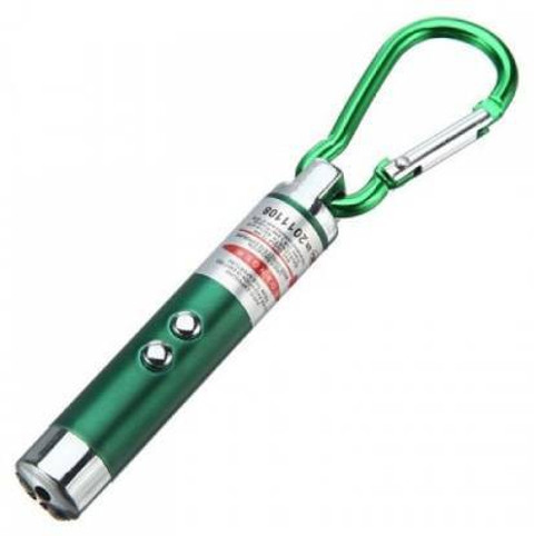 khilona bazar In 1- LED Flashlight Torch Keychain Laser Pointer-  Green (650 nm, Green)