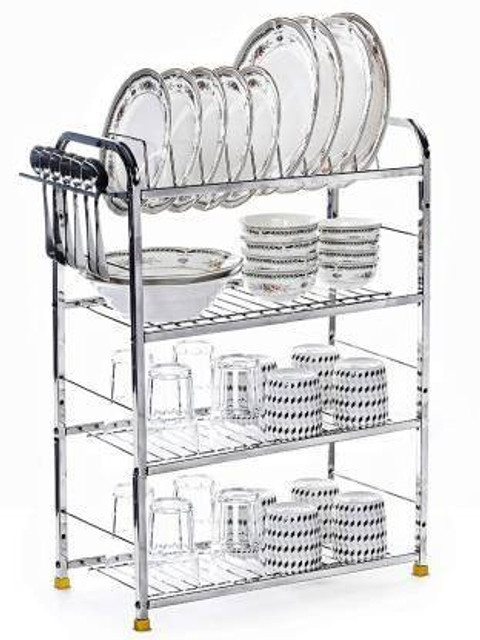 Shengshou Utensil Kitchen Rack Steel 24 x 18 Inch Small Size Bartan Rack