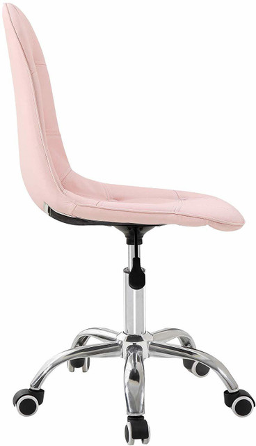 Finch Fox Charles Jacobs Office Swivel Chair with Adjustable Height Button  in Pink Colour Leatherette Office Executive Chair