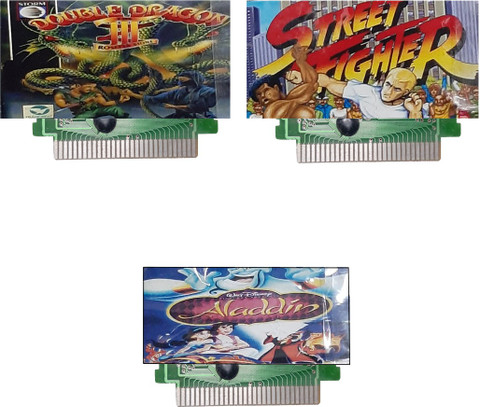VK MART 8 Bit Tv Video Game Cassetts Like ALADDIN,DOUBLE,DRAGON,3