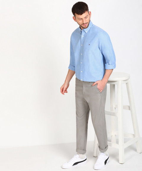Flipkart Tommy Hilfiger Sky Blue Shirt TOMMY HILFIGER Men Solid