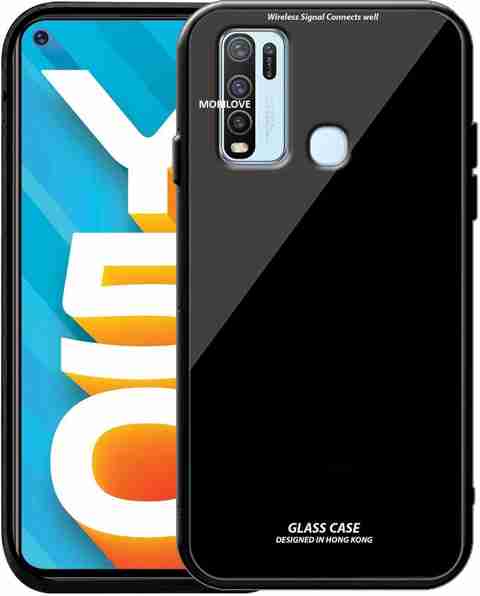 MOBILOVE Back Cover for Vivo Y50 Luxury Toughened Glass Cover