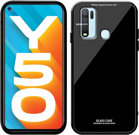 MOBILOVE Back Cover for Vivo Y50 Luxury Toughened Glass Cover