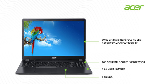 Acer Aspire 3 Intel Core i3 10th Gen 1005G1 - (4 GB/1 TB HDD