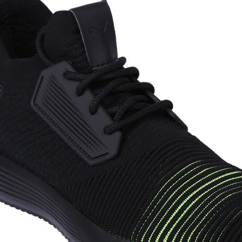 PUMA Uprise Color Shift Puma Black-Limepunch Running Shoes For Men