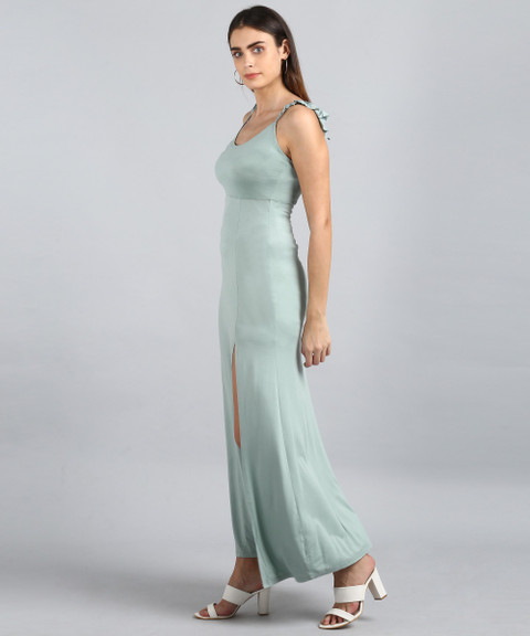 FOREVER 21 Women Maxi Green Full Length Dress - Buy FOREVER 21 Women Maxi  Green Full Length Dress Online at Best Prices in India | Flipkart.com