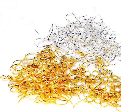AN Sunshine Combo of Earring Hooks Jump Rings in Golden Silver Finish  Specially for Quelling Jewellery for Women Girls Earring-Pack of 50 pcs 