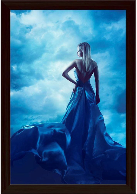 Woman In Evening Dress Paper Poster Dark Brown Frame | Top Acrylic Glass  13inch x 19inch (33cms x 48.3cms) Paper Print - Abstract posters in India -  Buy art, film, design, movie,