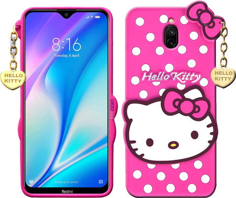 Rance Back Cover for Redmi 8A Dual Hello Kitty Case 3D Cute Doll Soft  Girl Back Cover with Pendant