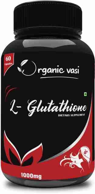 Organic Vasi L Glutathione 1000mg Capsules with Grape seed, Vitamin C , E &  Biotin Supplement Price in India