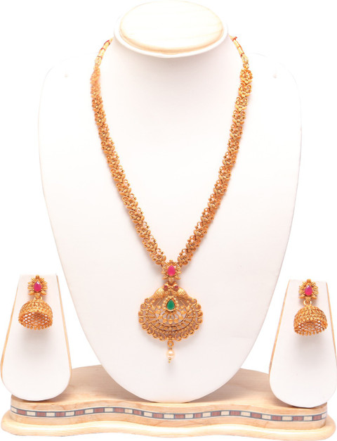 Ethnicking Alloy Gold-plated Gold Jewellery Set Price in India