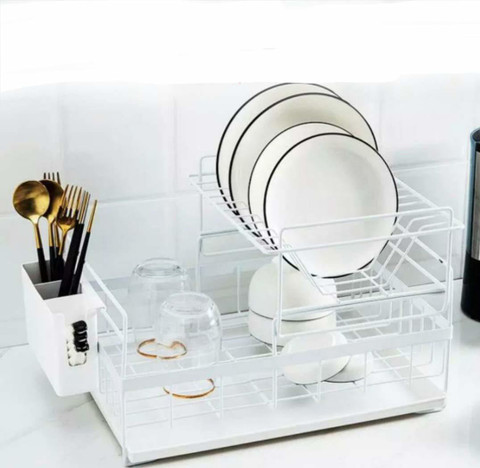 HomeCloud Dish Drainer Kitchen Rack Steel Utensils Stand/Dish Rack