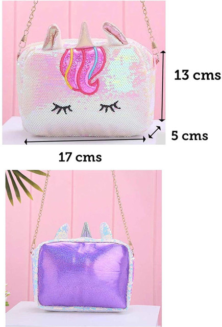 Chala Handbags Unicorn Cellphone Crossbody Bag - Glitter Pink Faux Leather Purse With Adjustable Strap