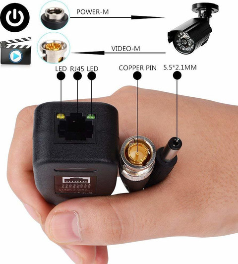 LipiWorld Video Balun with DC Power and UTP HD-CVI/ADTVI/AHD/CVBS