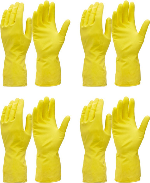 Safies Yellow Rubber Safety Hand Gloves For Men Women For Outdoor  Protection Pack of Rubber Safety Gloves