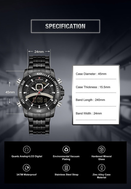 NAVIFORCE NF9181-BK NF9181 Analog-Digital Watch - For Men - Buy