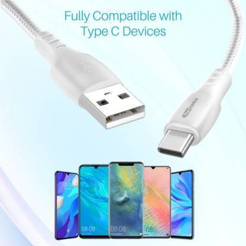 Portronics USB Type C Cable 2.4 A 1 m POR-1179 Konnect A Nylon