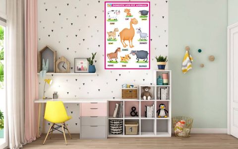 Animal Names Chart Learning For Kids | Domestic Animals Chart Chart ...