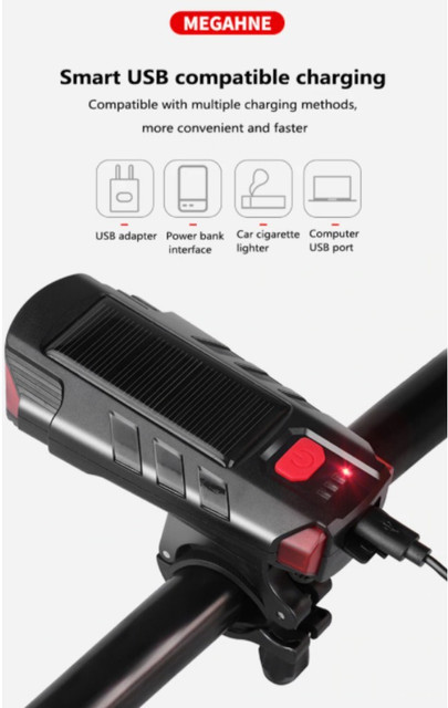 Smart Solar Bike Lights FASTPED Bicycle Horn Eyes Front Light