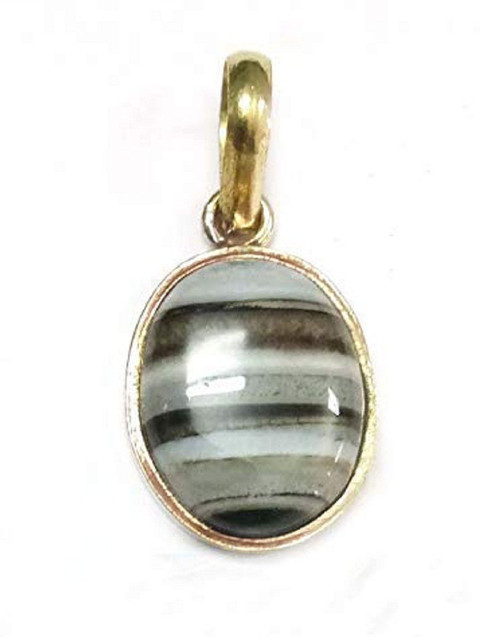 RATAN BAZAAR Sulemani Hakik stone Pendant Original stone Agate ratti  stone unheated untreated stone Astrological Purpose for unisex  Gold-plated