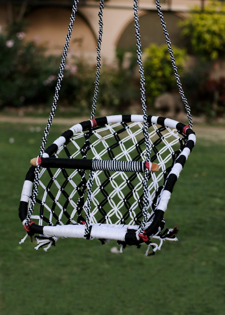 Patiofy Cotton Swing Chair for Baby, Swing for Kids with Safety  Handle/Wooden Baby Jhula Cotton Small Swing