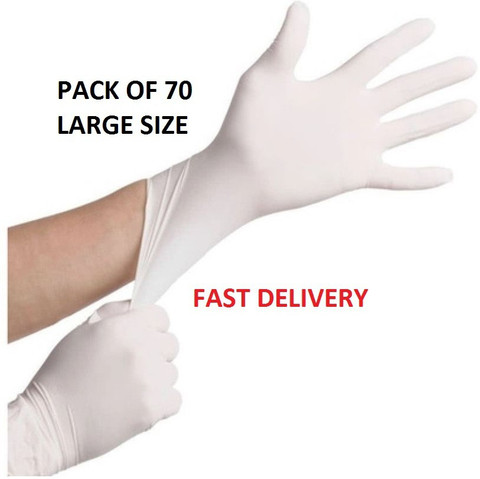 DM SPECIALLY FOR SPECIALIST White Latex Examination/Surgical Gloves/  DISPOSABLE (100 Pcs box) LARGE SIZE Latex Examination Gloves
