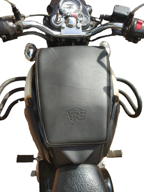 TRENDZ REXINE WORK ROYAL ENFIELD TANK COVER (BLACK) Strap Royal