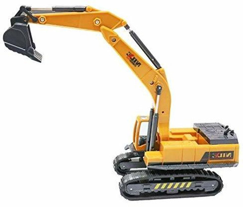 Galactic Friction Powered Unbreakable Push and Go Construction Excavator  Toy Vehicles Trucks Pretend Play Set For Kids Construction Excavator/Digger 