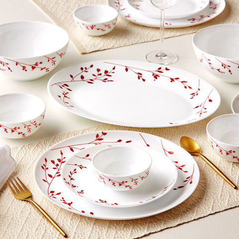 Larah by Borosil Pack of 36 Opalware Vintage Dinner Set Price in