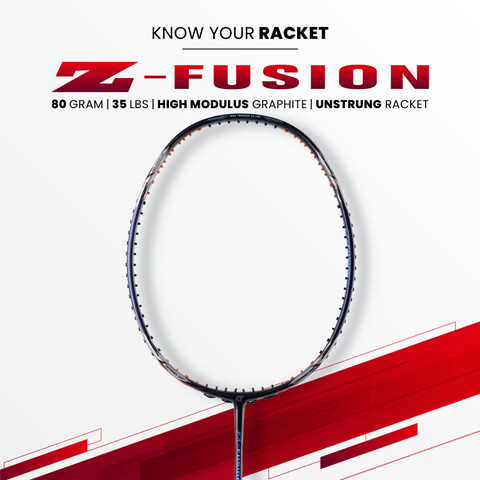 apacs Z-Fusion (35LBS, 80G) Black, Blue Unstrung Badminton Racquet