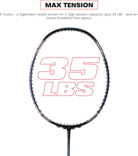 apacs Z-Fusion (35LBS, 80G) Black, Blue Unstrung Badminton Racquet