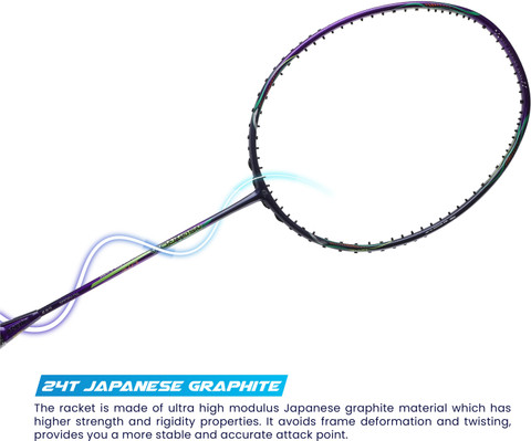 apacs Asgardia Lite (73G, 35 LBS) Purple, Blue Unstrung Badminton
