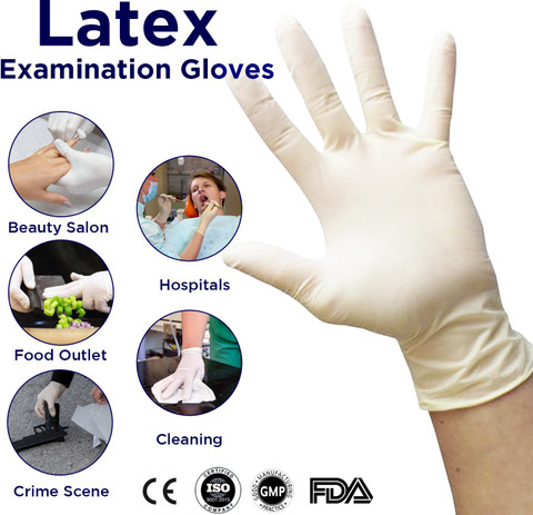 DM Eco LATEX GLOVES NON-STERILE POWDERED (1 Box= 50 Pcs) Latex