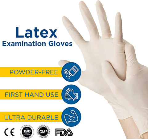DM SPECIALLY FOR SPECIALIST Quality Latex Surgical Gloves (Pack of 40)  Large Size Latex Examination Gloves