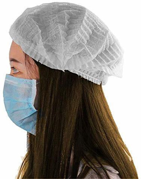 Wellstar 100 Disposable Stretchable White Caps Cover Hair for Cooking  Hygiene (100 pieces) Surgical Head Cap