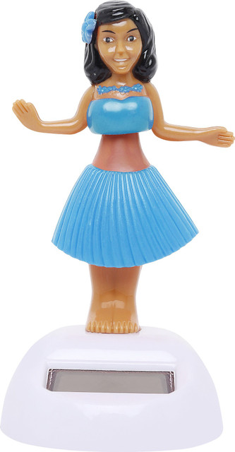 VOILA Solar Powered Dancing Hula Girl Swinging Bobble Doll for Car  Dashboard Decorative Showpiece 10 cm