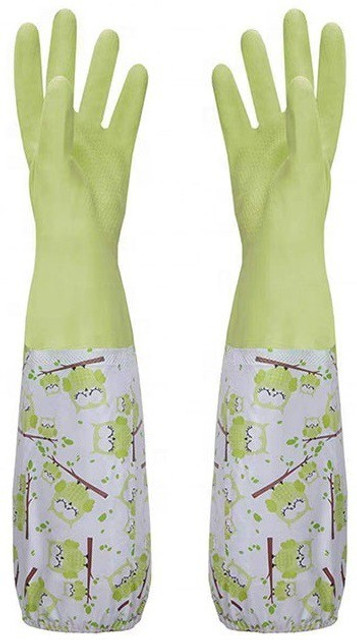 MobFest ® Elbow Length Re-usable Waterproof Winter Warm Dish Washing  Kitchen Cleaning Work Household Gloves Wet and Dry Glove