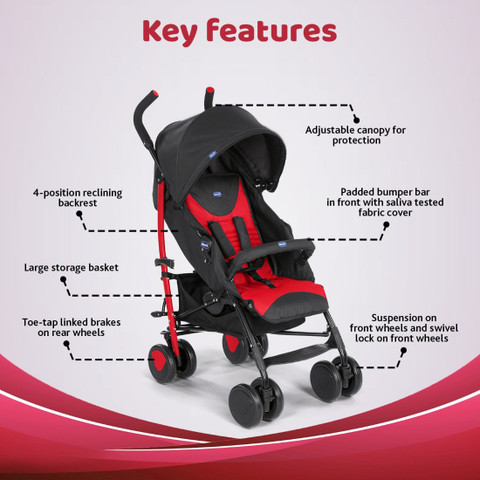 Chicco Echo stroller w/ Bumper bar Scarlet Stroller