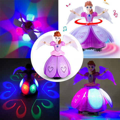LooknlveSports Hot Sale Dancing Princess Doll Elsa Anna Doll |Wings Action  Figure Rotating Light Music Model Dolls For Kids Learning Educational Toy - Main Image